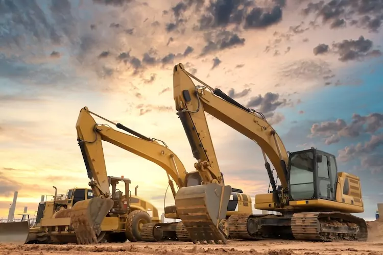 Earthmovers with public liability insurance lined up in their dozers